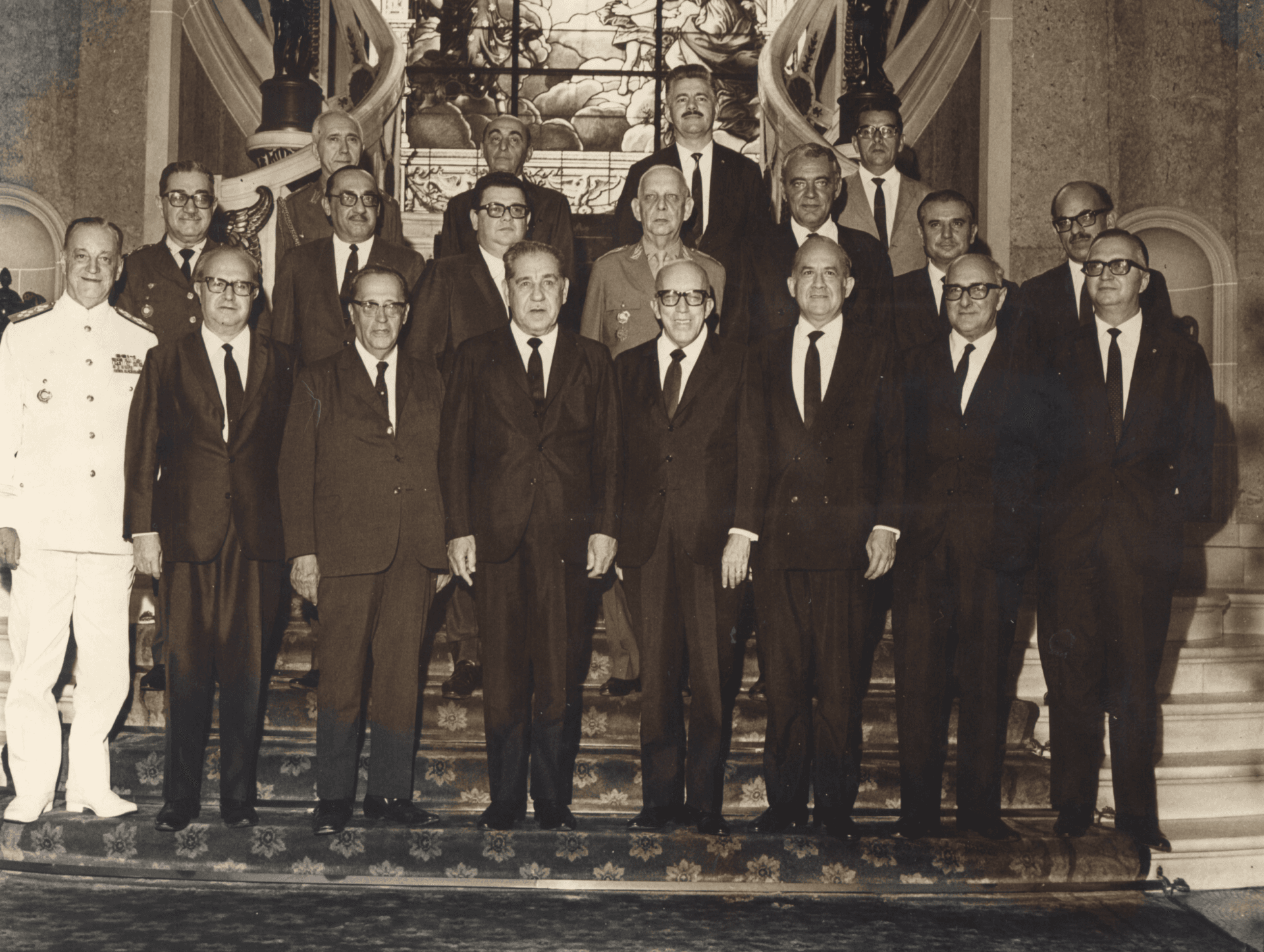Costa e Silva e seus ministros na posse, março de 1967 · Unknown author Unknown author · 15 March 1967