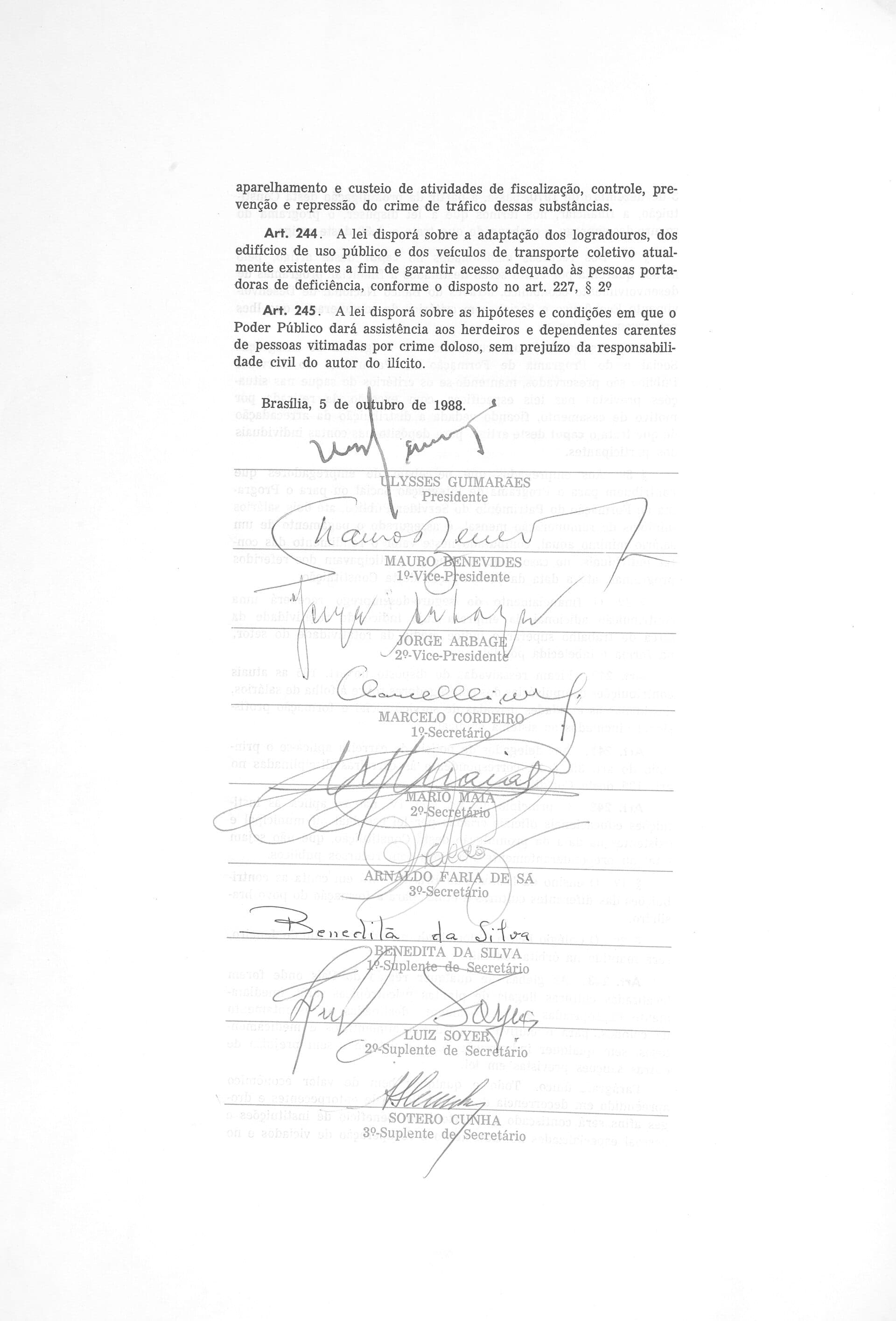 Página do texto constitucional de 1988 · Assembleia Nacional Constituinte 1987/1988 · 1988