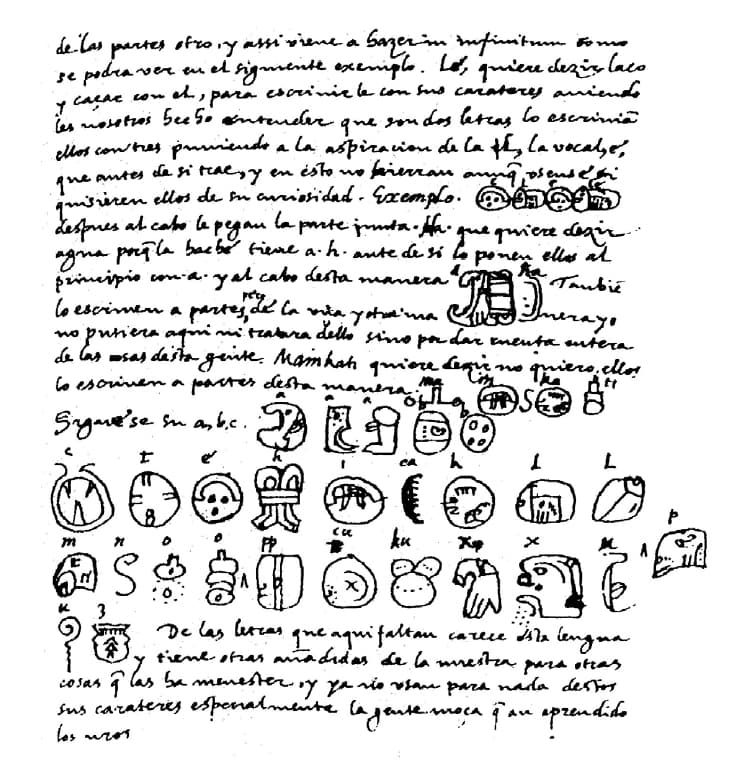 O “alfabeto” maia na Relación de las cosas de Yucatán, de Diego de Landa (século XVI) · autoria não identificada · 2005-10-11 08:57:16