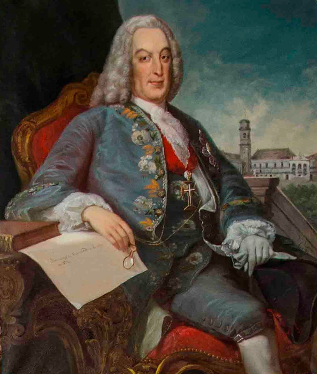 Pombal, com a Universidade de Coimbra ao fundo · Unknown author Unknown author · 18 th century