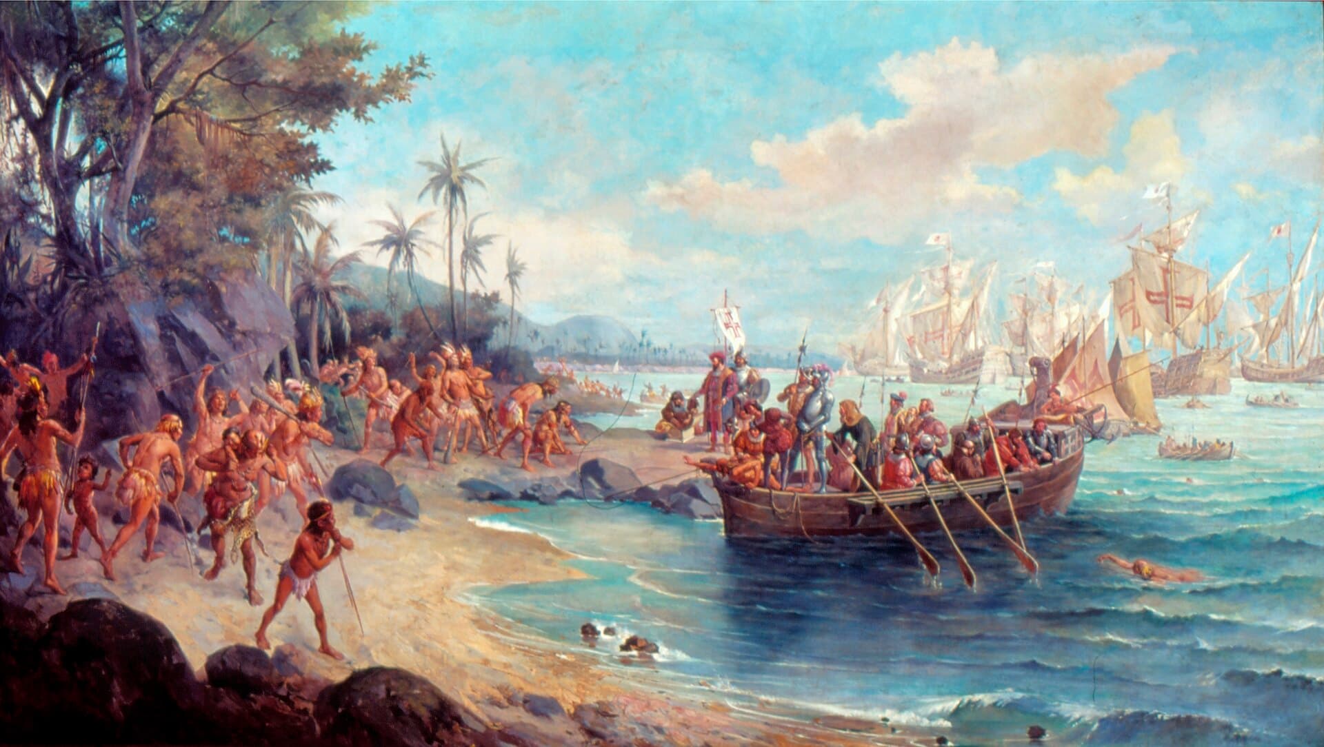 Desembarque de Pedro Álvares Cabral em Porto Seguro · Oscar Pereira da Silva · 1900