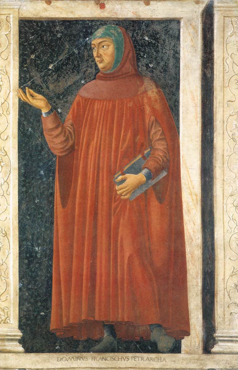 Francesco Petrarca, afresco de Andrea del Castagno, c. 1450 · Andrea del Castagno · circa 1450