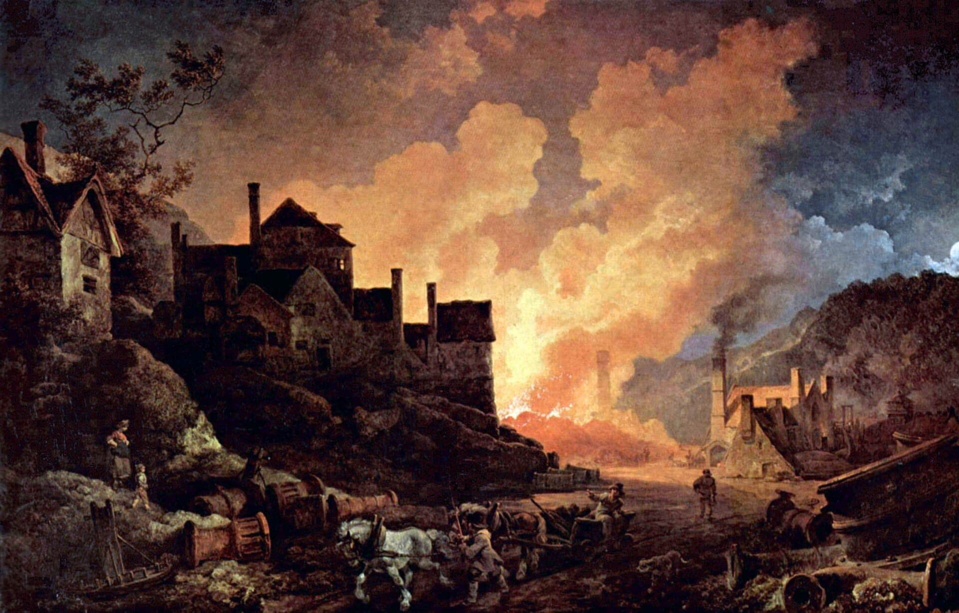 Coalbrookdale à noite, de Loutherbourg, 1801 · Philip James de Loutherbourg · 1801