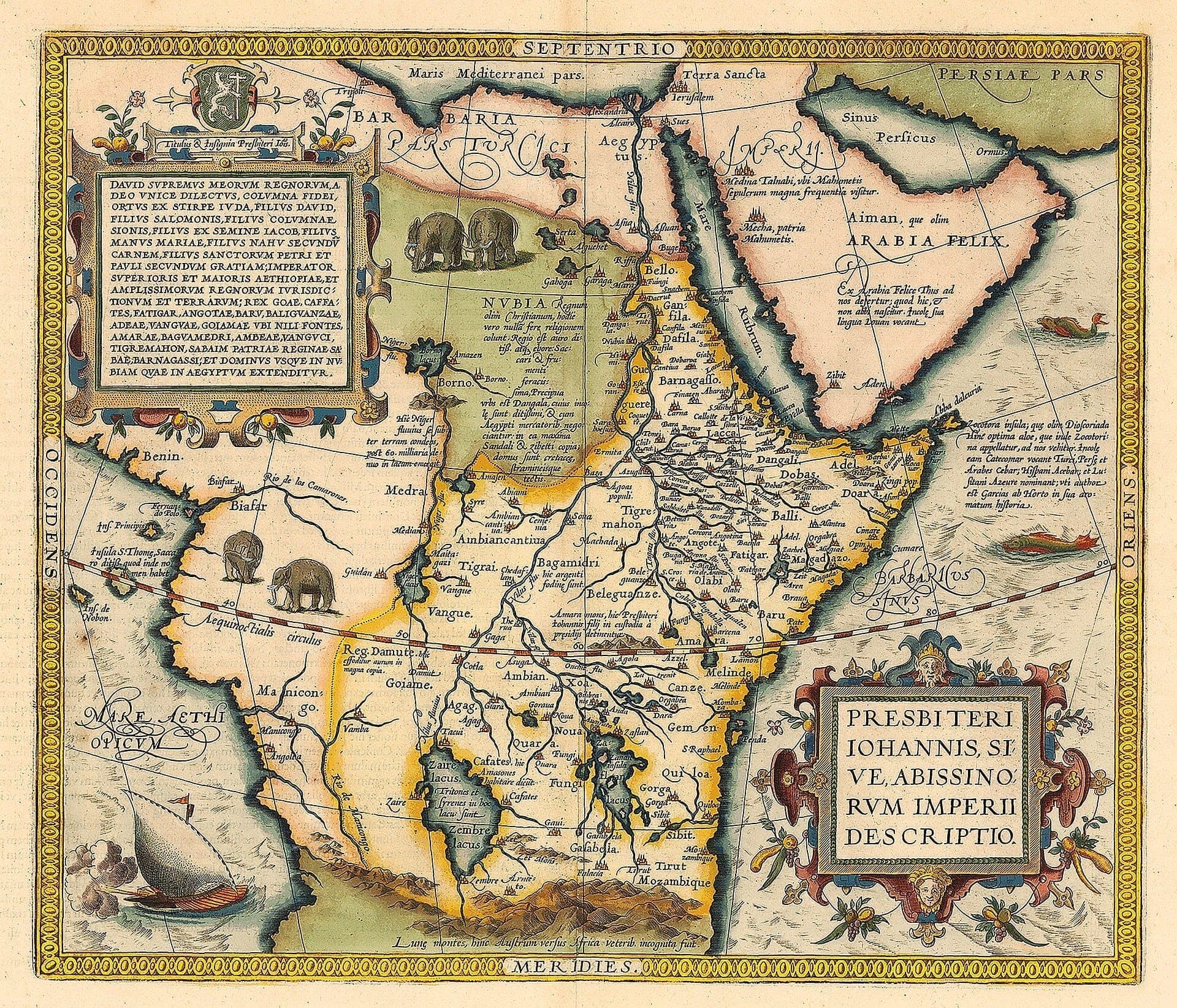 O império do Preste João, no mapa de Ortelius, 1573 · Abraham Ortelius · 1573 1st edition