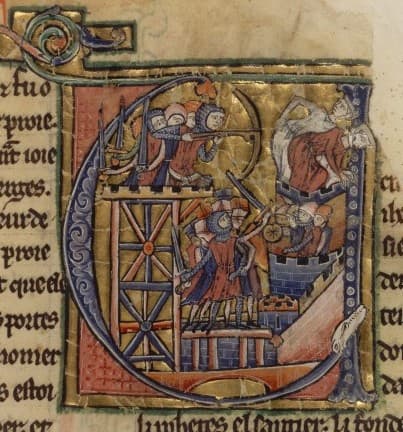 O cerco de Jerusalém em 1099, inicial iluminada do século 13 · Anonymous Unknown author · 13 th century