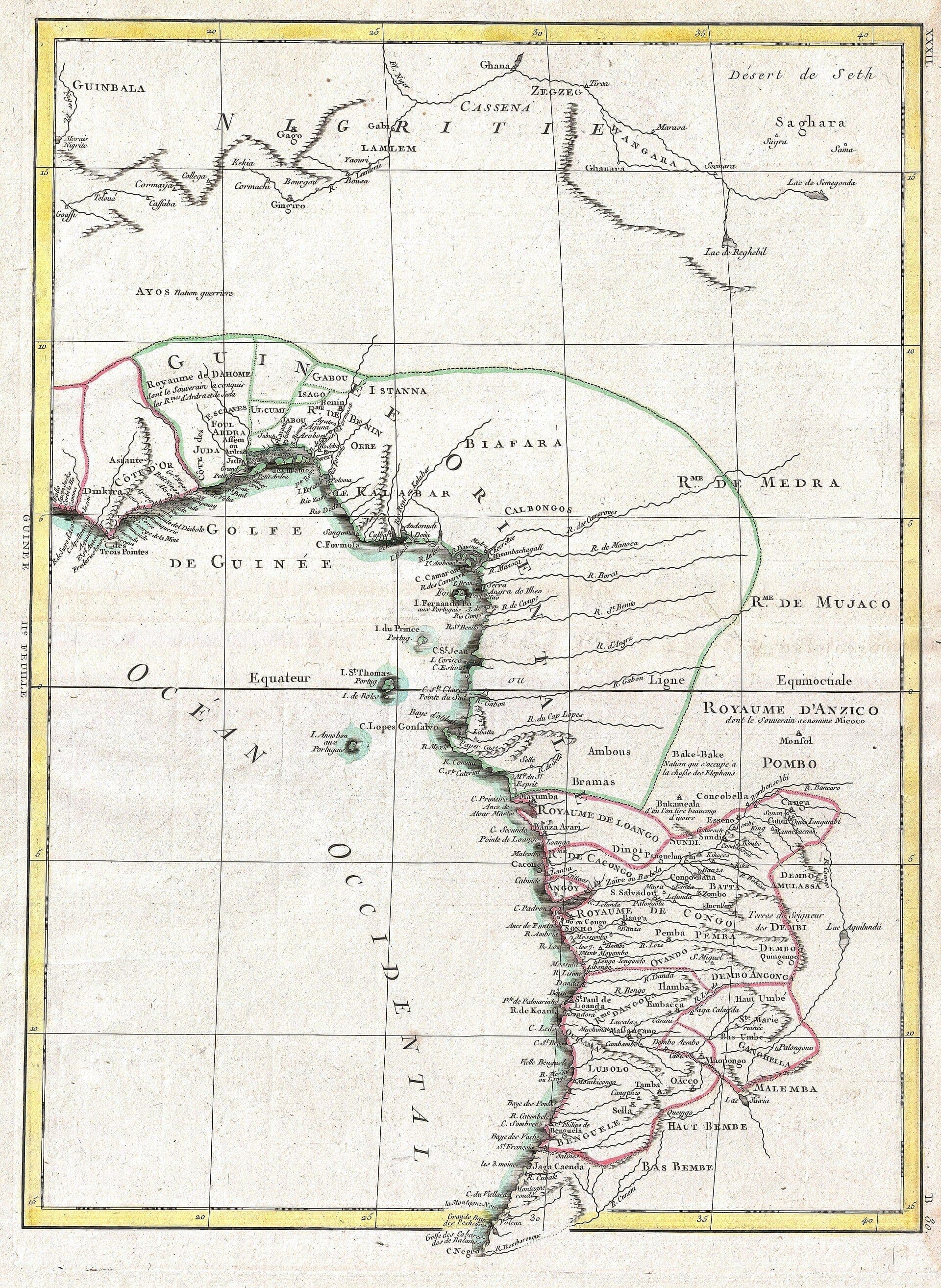 A costa africana no mapa de Rigobert Bonne · Rigobert Bonne · 1770 (undated)