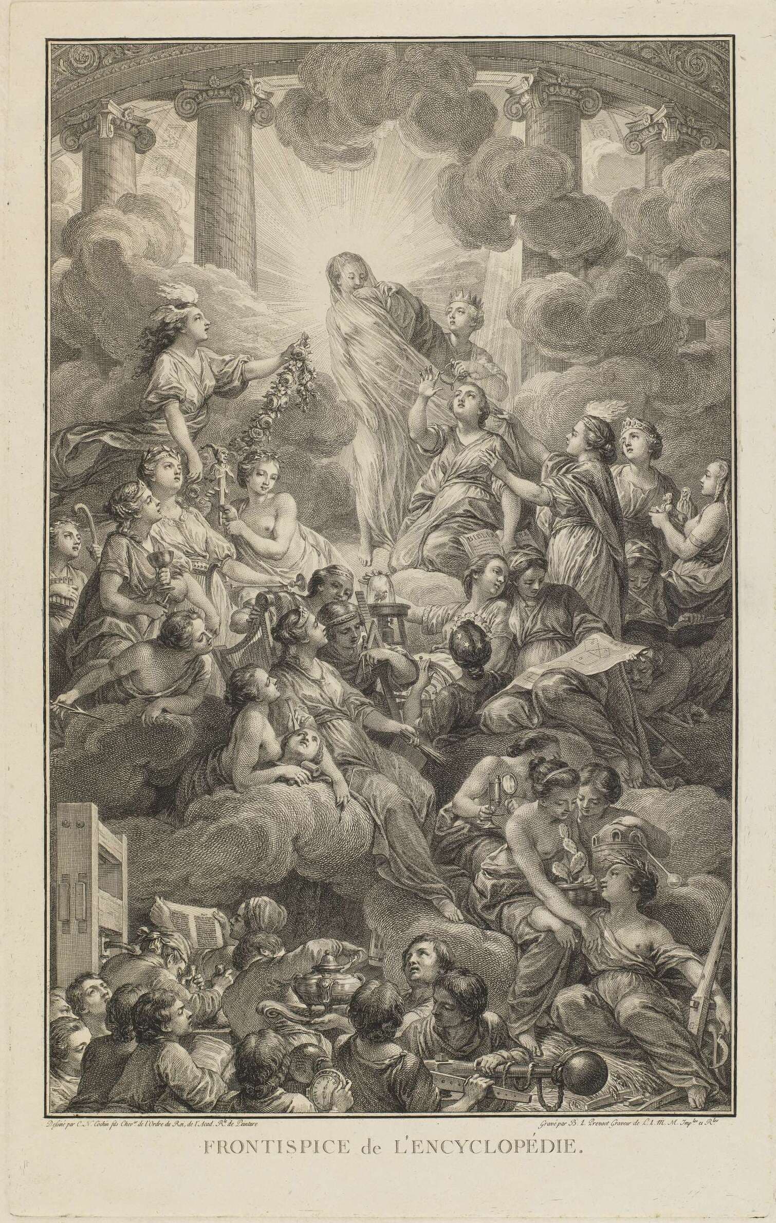 Frontispício da Encyclopédie · Benoît-Louis Prévost / Charles-Nicolas Cochin · 1764 (pinx) & 1772 (sculp.)