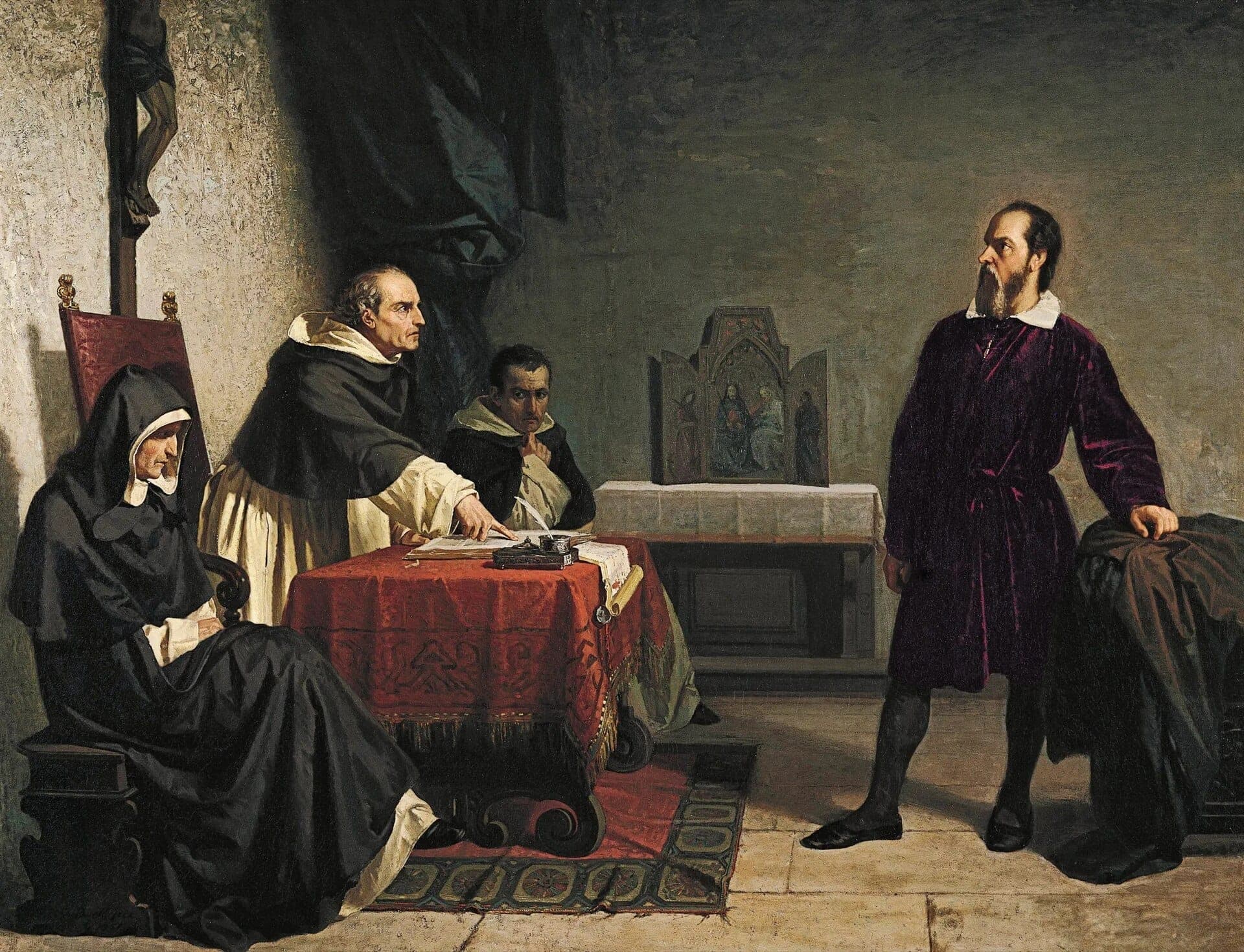 Galileu diante da Inquisição romana, por Cristiano Banti, 1857 · Cristiano Banti · 1857