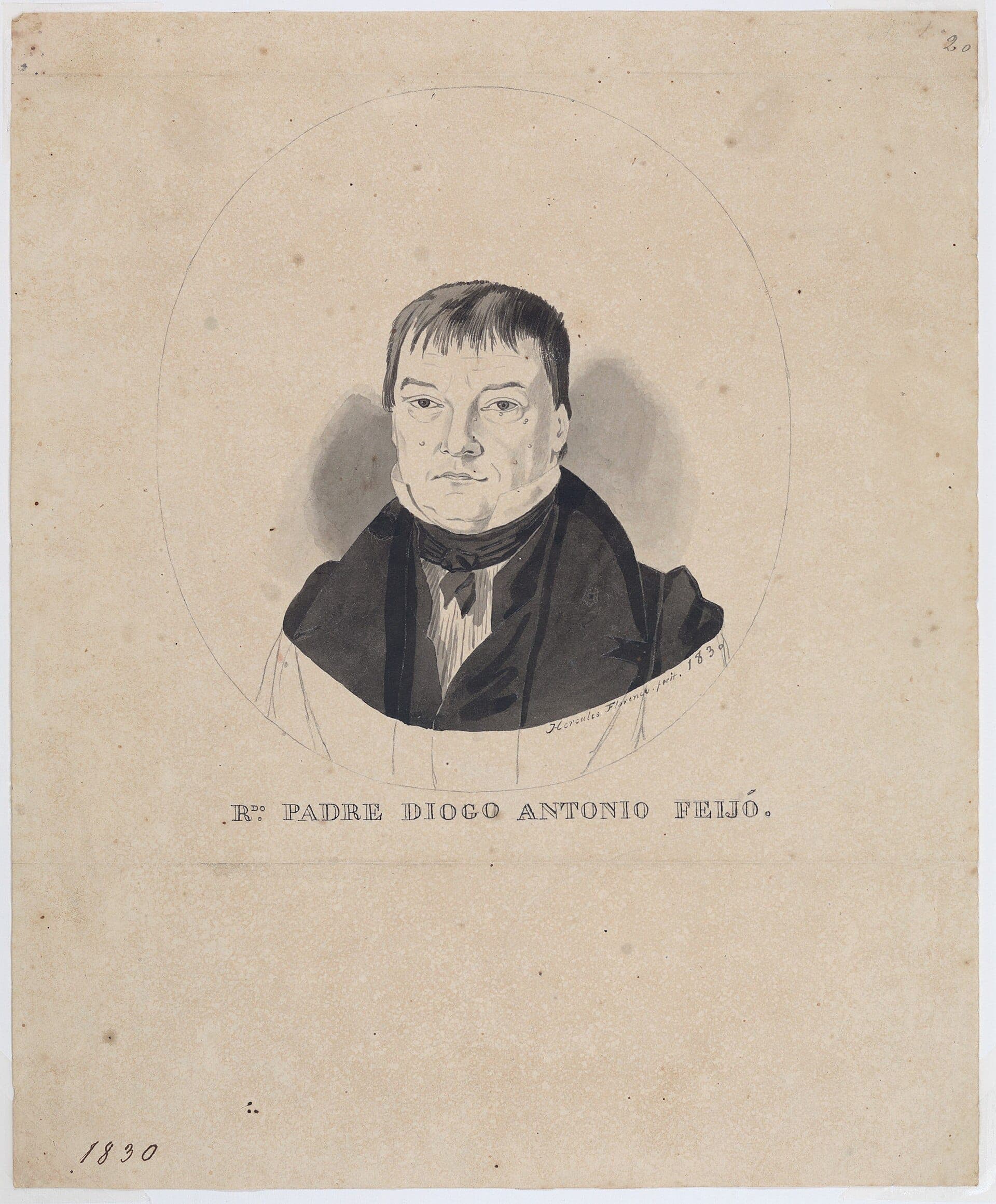 O padre Diogo Antônio Feijó em 1830 · Hércules Florence · 1830