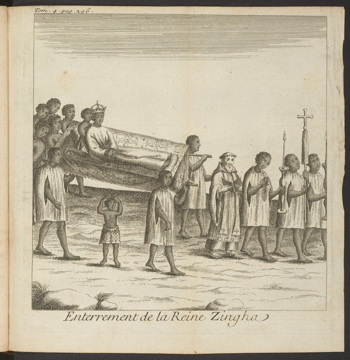 Funeral da rainha Nzinga, em gravura de 1732 · Giovanni Antonio Cavazzi · 1732