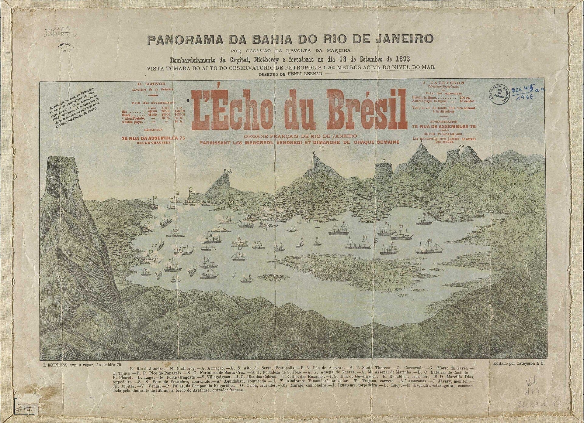 A baía do Rio durante a Revolta da Armada, 1893 · Henri bernard · 1893